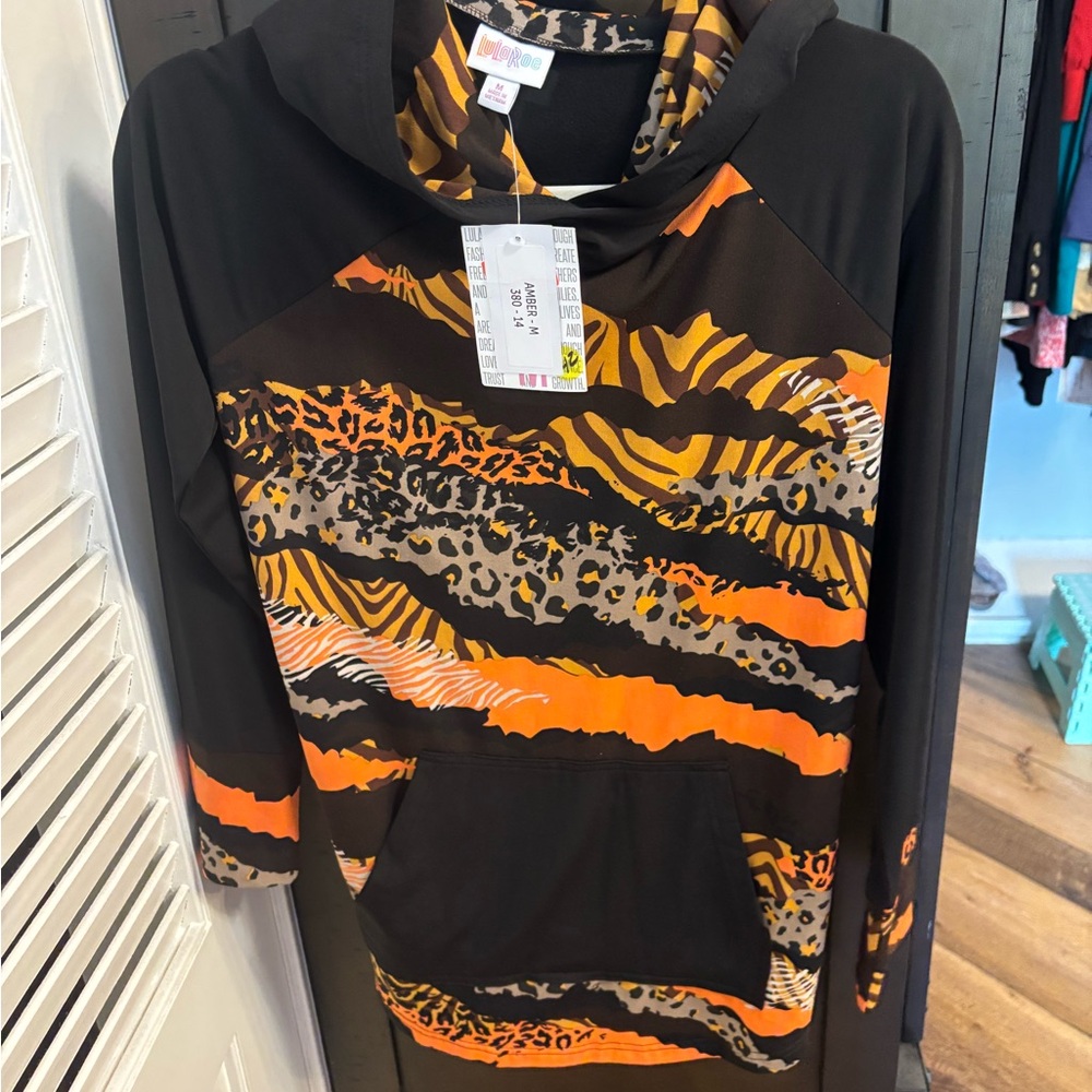 Vibrant Brown and Orange Patterned Top